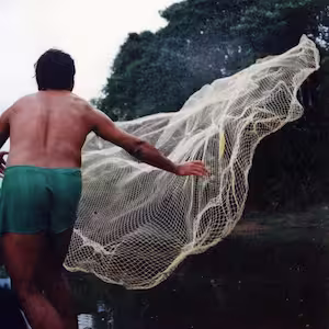 Casting a fishing net.